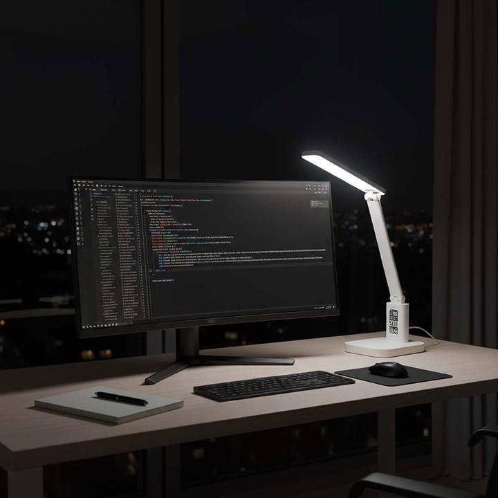 Produktbild Nedis LED-Schreibtischlampe | Dimmbar | 3 Licht-Modi | 220 lm | Wiederaufladbar | DimmSchalter | Wei (220 lm)