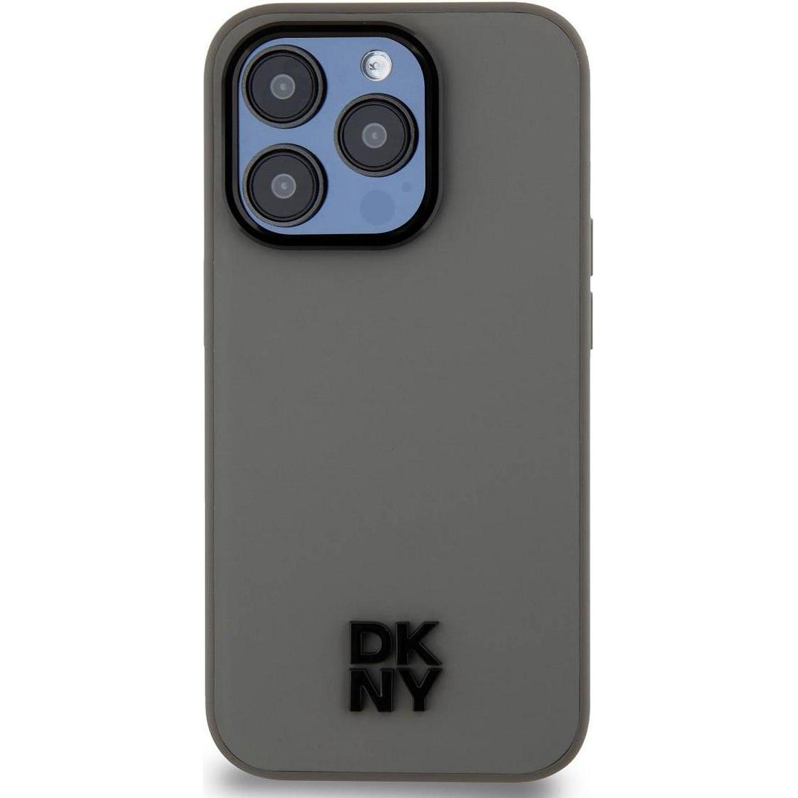 Thumbnail - DKNY PU Leather Stack Logo Magsafe Case for iPhone 15 Pro Max Grey (Apple iPhone 15 Pro Max), Smartphone Hülle, Grau