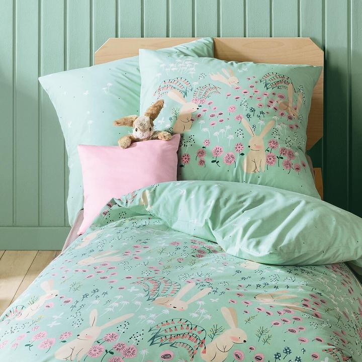 Produktbild Kaeppel Biber Bettwäsche Bunnys jade (Duvetbezug, 135 x 200 cm, 80 x 80 cm)
