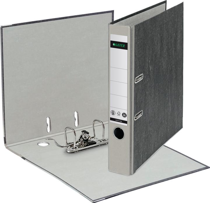 Produktbild Leitz Wolkenmarmor-Ordner, 180 Grad, DIN A4, 52 mm, grau farbiger Rücken, Einband aus Pappe, aussen m (A4, 52 mm, 1 Stk.)