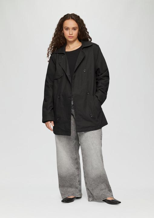 Produktbild S.Oliver Outdoor-Jacke Kurzer Trenchcoat aus Baumwolle mit Gürtel