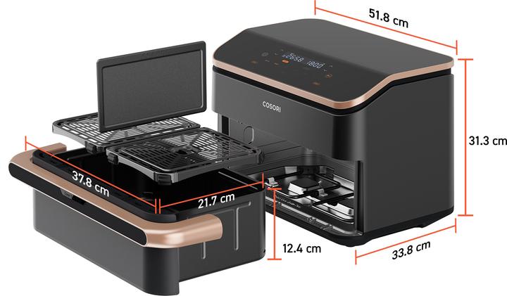 Produktbild Cosori TWINFRY Airfryer - xxl Hot Air Fryse 10 Liter - 2 Mahlzeiten gleichzeitig zubereitenTeiler- 6