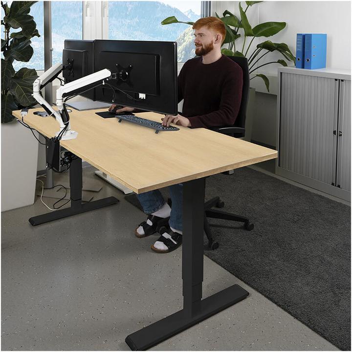 Immagine prodotto Contini höhenverstellbarer Bürotisch 160 x 80 cm Ahorn Natur / Gestell schwarz