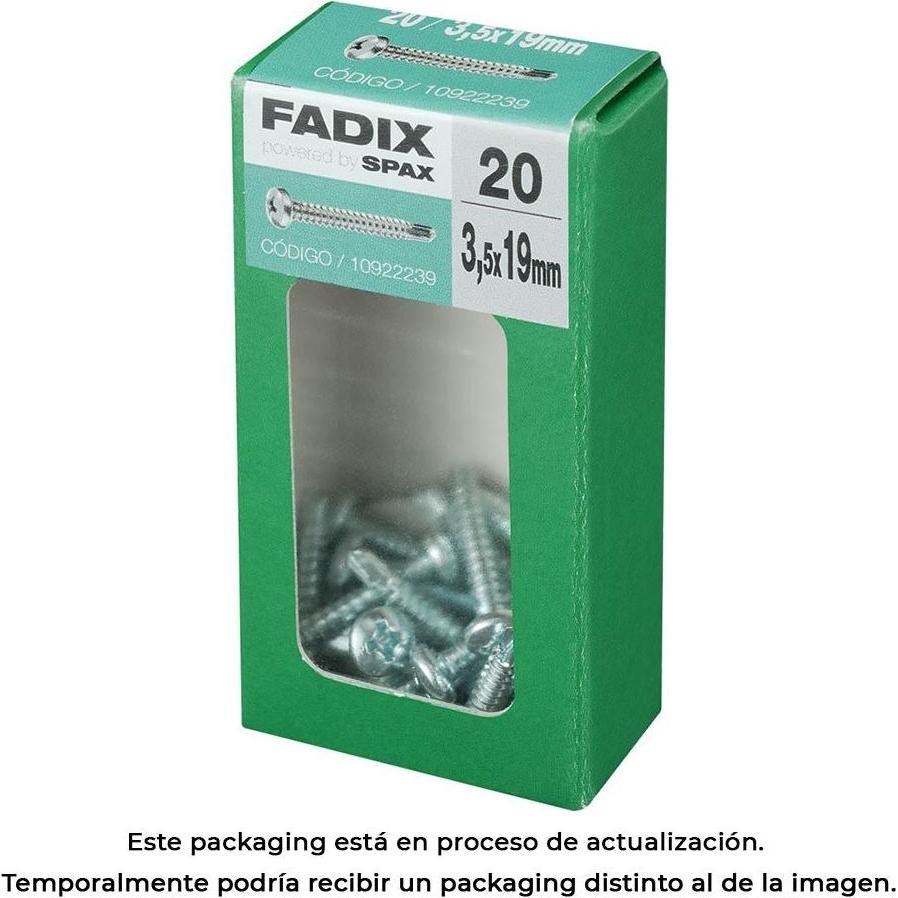 Fadix, Chiodi, Scatola s 20 unità. foglio filettato a vite cr autot. 3,5x19 mm (20 pz., 19 mm)