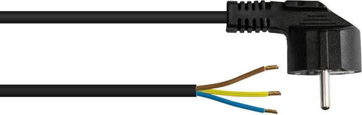 Actual product image Varia Mains cable earthing contact plug type EF with stripped ends, black, 0.75 mm, 1 (1.50 m)