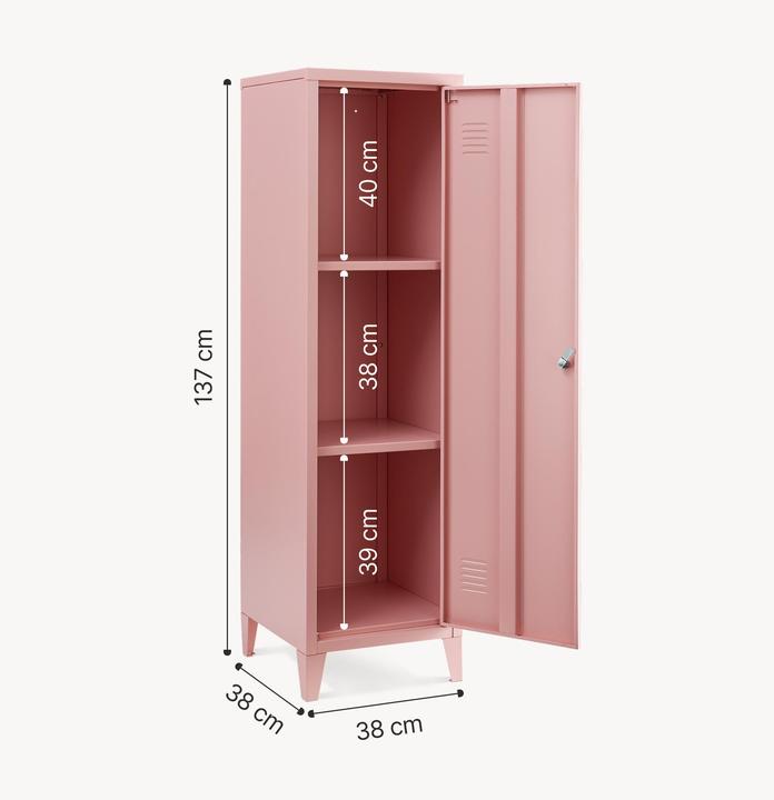 Image du produit En.Casa Einzelspind Kurikka 137x38x38 cm Rosa (38 x 38 x 20 cm)