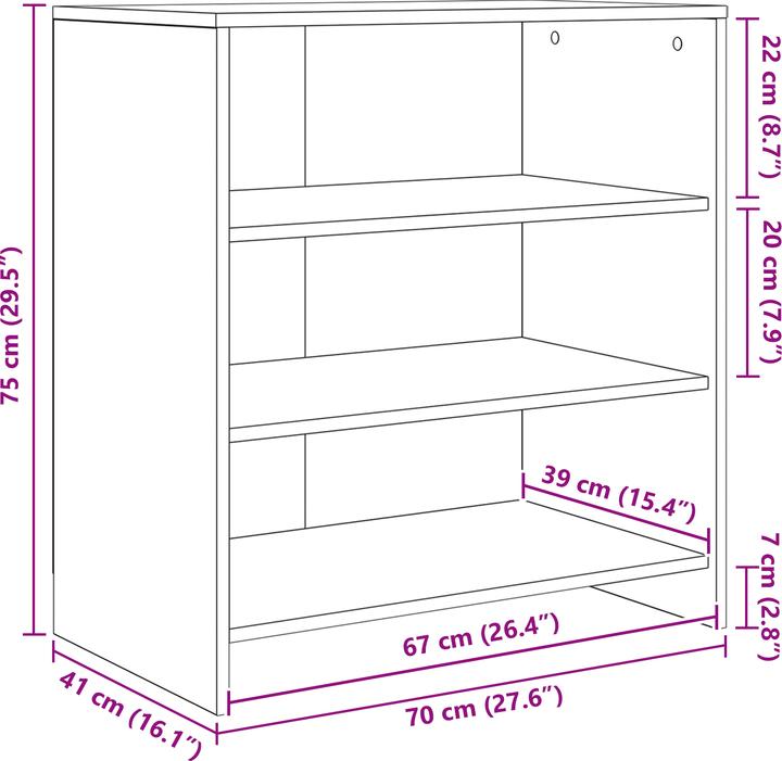 Image du produit vidaXL Sideboard-Aufbewahrung (41 x 41 x 75 cm)