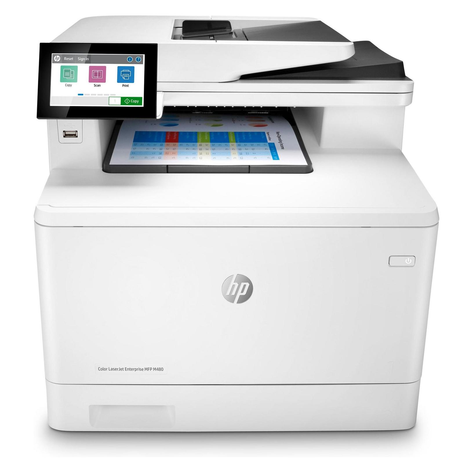 HP Color LaserJet Enterprise MFP M480f (Laser, Farbe), Drucker, Weiss