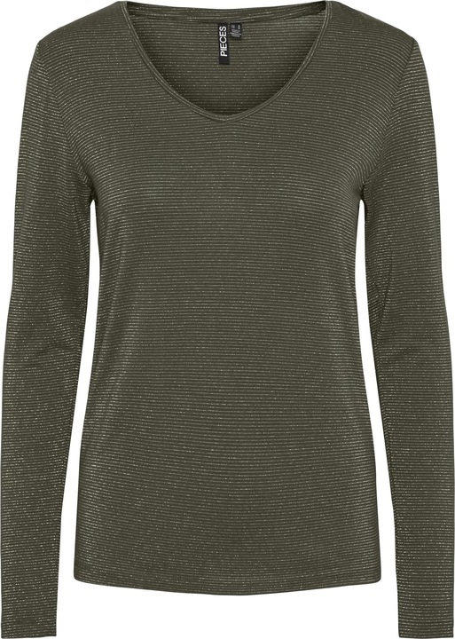 Pieces Pcbillo Ls V-Neck Lurex Stripes Noos