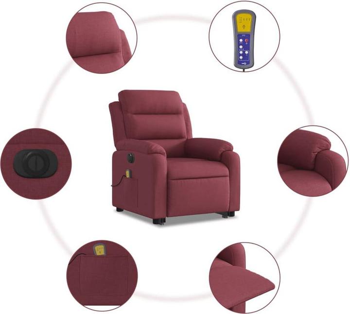 Actual product image vidaXL Electric massage chair with stand-up aid fabric