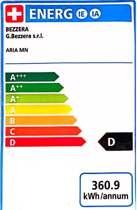 Label énergétique Bezzera Aria Top PD