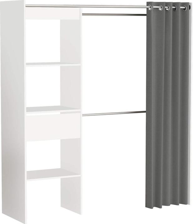 Home123 Kleiderschrank CHICAGO 326842 weiss (191.50 x 50 x 50 cm)