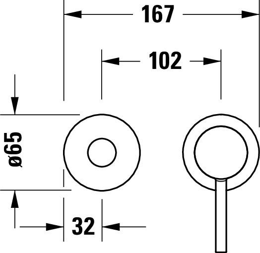 Actual product image Duravit Circle single lever basin mixer, projection 200 mm, concealed, without pop-up waste, chrome