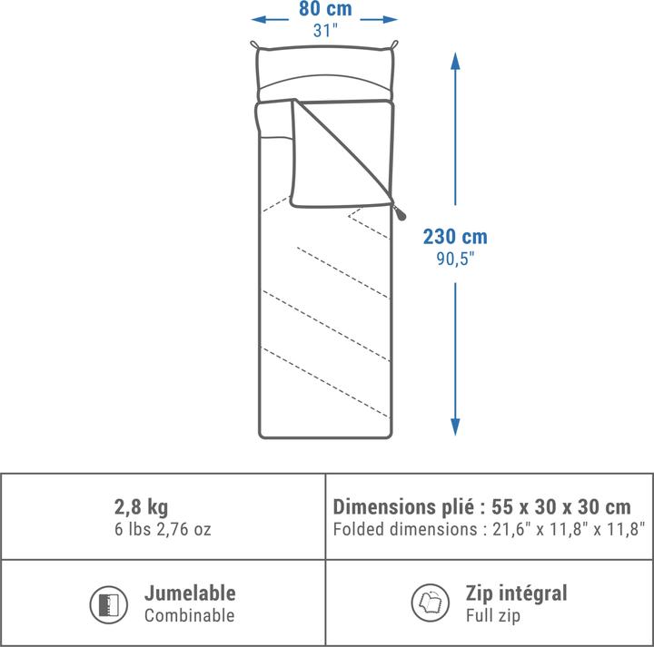 Produktbild Quechua Arpenaz 0 Coton (225 cm)