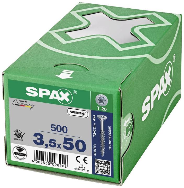 Produktbild Spax Senkmultikopf T-Star Plus T20 Teilgewinde Wirox (500 Schrauben pro Stück, 3.5 x 50 mm)