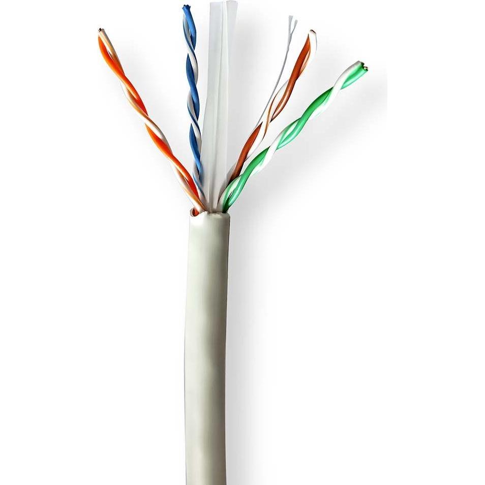 Thumbnail - Nedis Netzwerk-Kabel Rollen CAT6 Solid U/UTP Reines Kupfer 100.0 m Innenbereich Rund (U/UTP, CAT6, 100 m), Netzwerkkabel