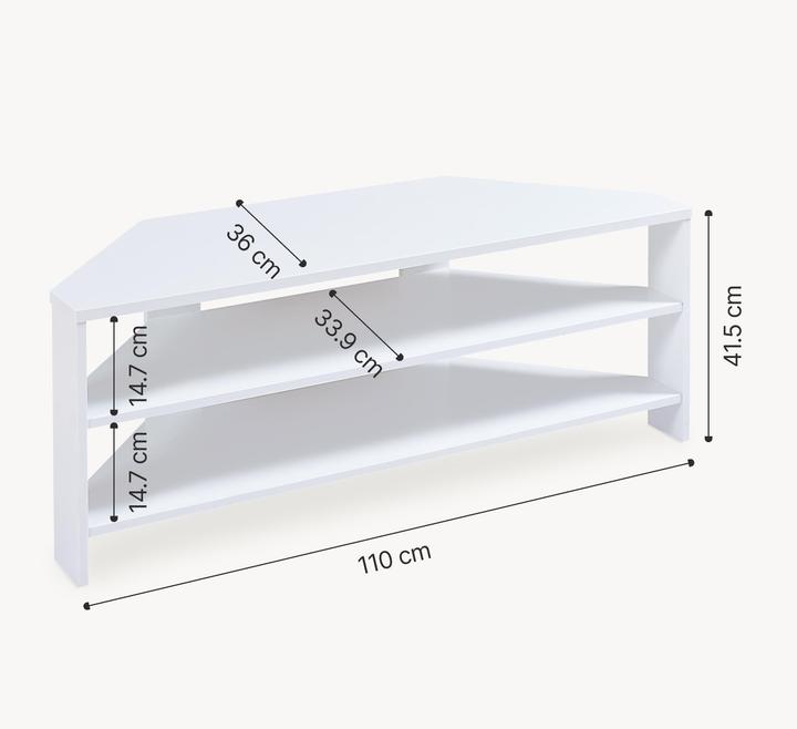 Actual product image En.Casa Fernsehtisch Berg 110x36x42 cm Weiss (110 x 36 x 41.50 cm)