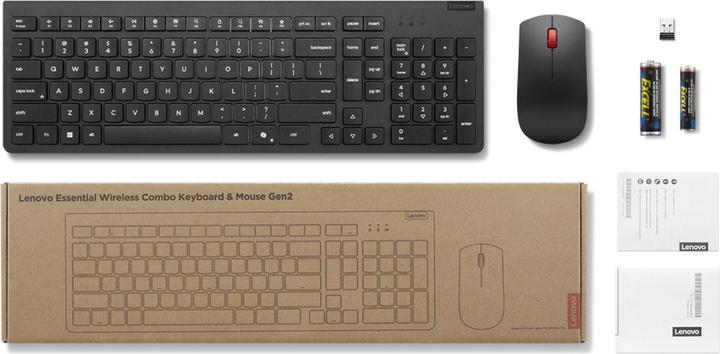 Immagine prodotto Lenovo Essential Wireless Combo Keyboard & Mouse Gen2 Black-German (DE, Senza fili)