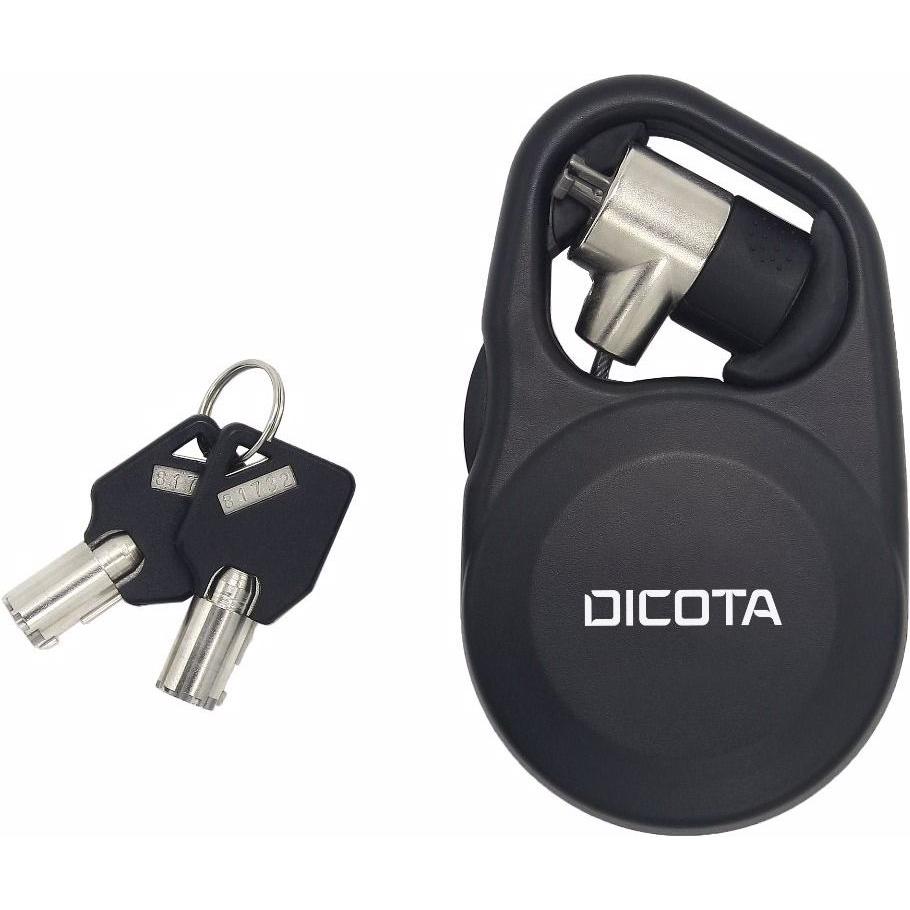 Dicota Security T-Lock Retractable, Notebook Security, Schwarz, Silber