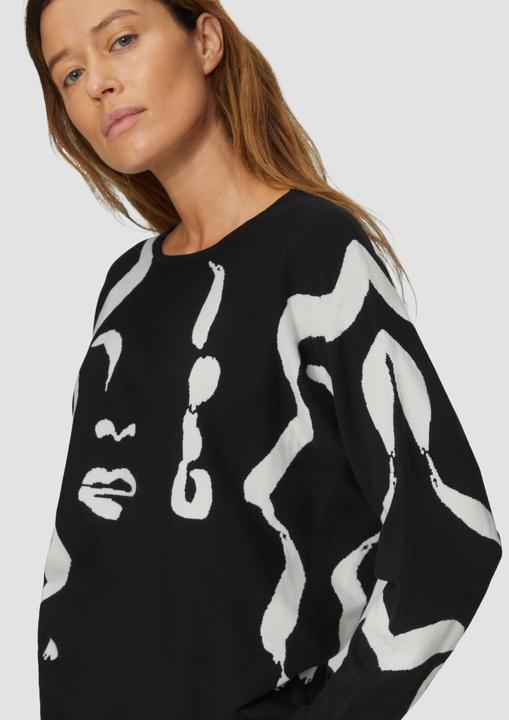 Produktbild s.Oliver Strickpullover Jacquard-Pullover mit Fledermausärmeln (38)