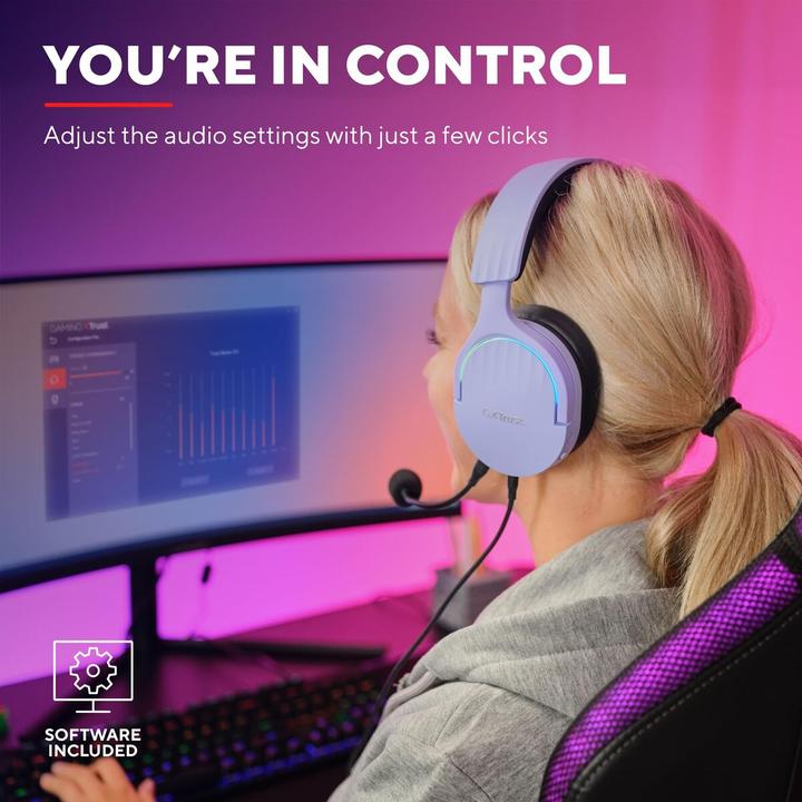 Produktbild Trust GXT490P FAYZO 7.1 USB HEADSET PURPLE (Kabelgebunden)