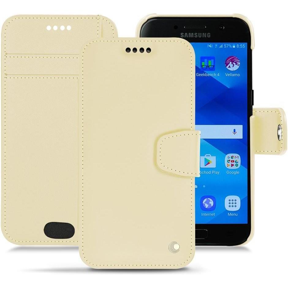Noreve Lederschutzhülle Wallet (Samsung Galaxy A3 (2017)), Smartphone Hülle, Beige