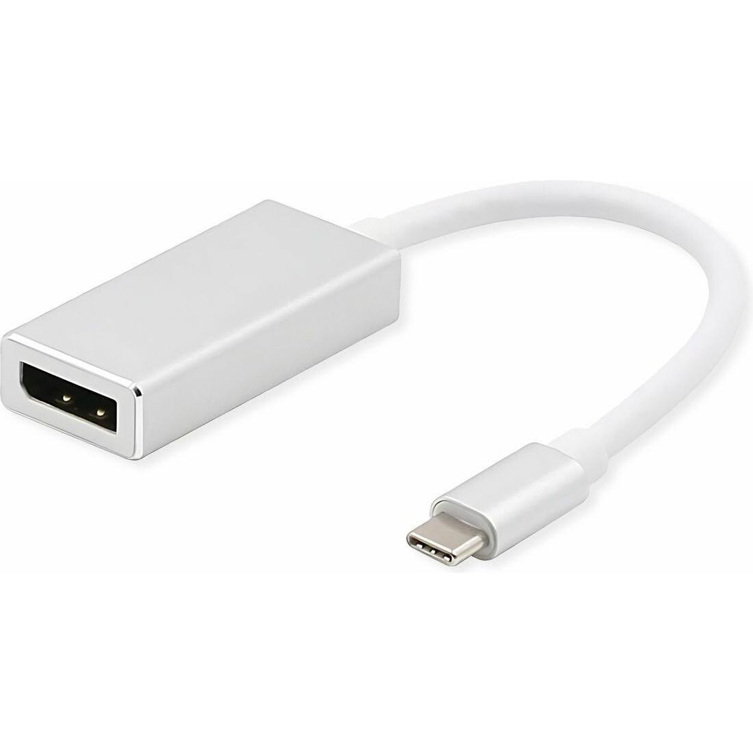 Value Argento Display Adapter Typ C - Displayport (10 Cm), Adattatore Dati + Video,