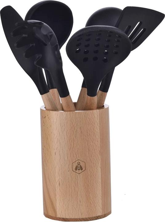Productafbeelding Laguiole Zwart 6 Keukenaccessoires Houten Pot