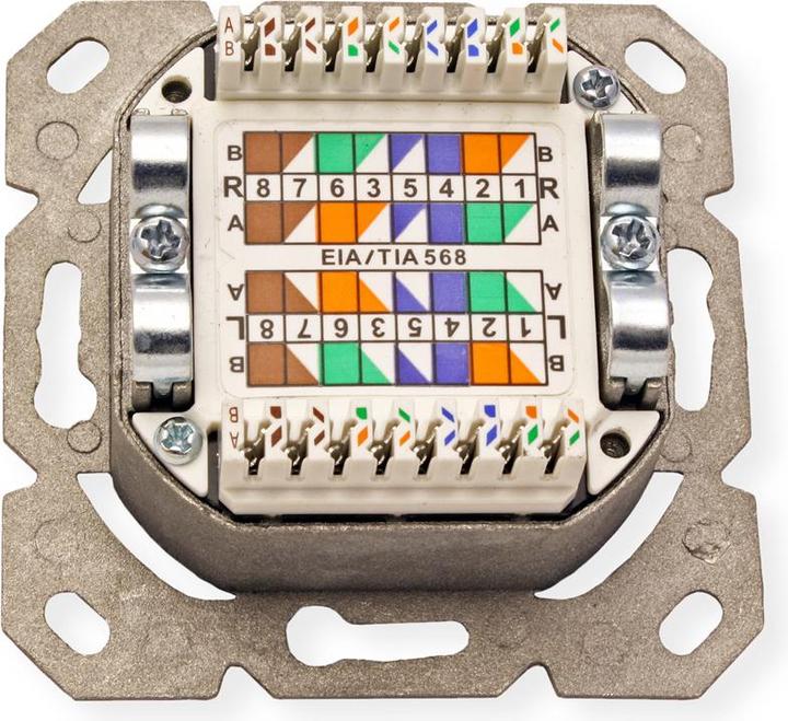 Actual product image Value Cat.6a outlet, 2x STP, flush mount, horizontal, white