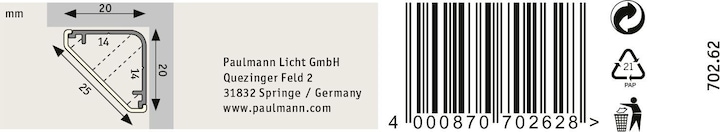 Image du produit Paulmann Diffuseur de profil (Argent, 100 cm, Intérieur)