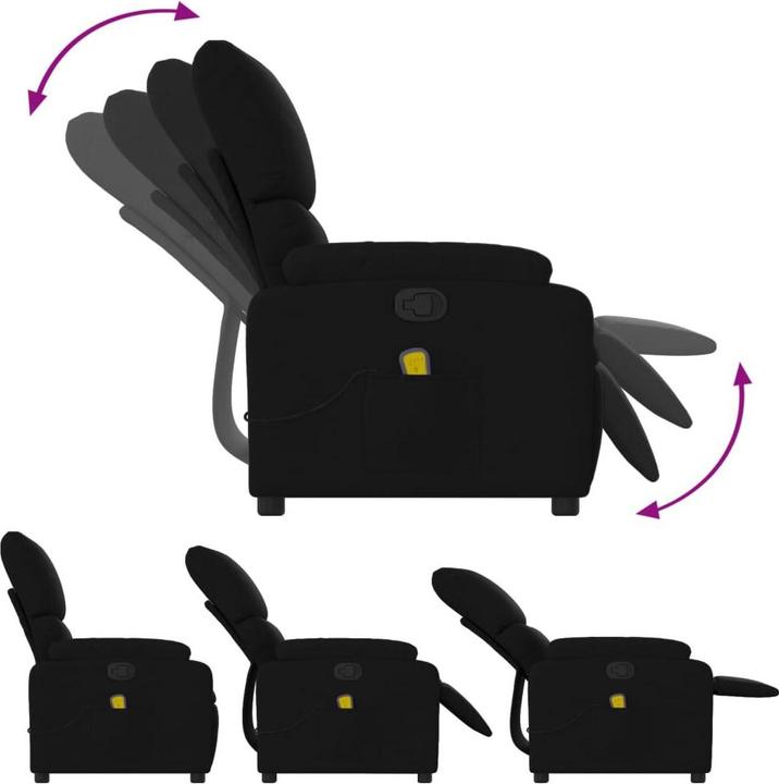 Immagine prodotto vidaXL Sedia da massaggio in tessuto nero,Colore: Nero,Materiale: Tessuto