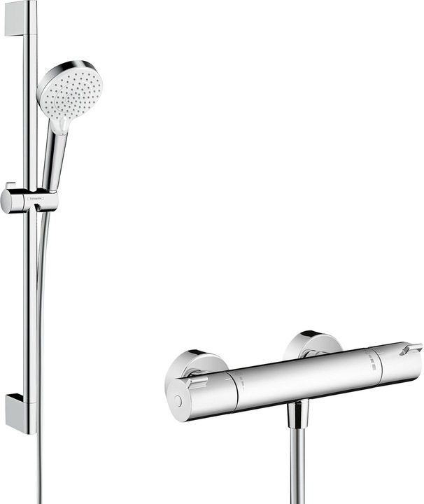 hansgrohe HG Br.set CROMETTA ECOSTAT 1001 CL COMBI Brausestange 650mm weiss/chrom