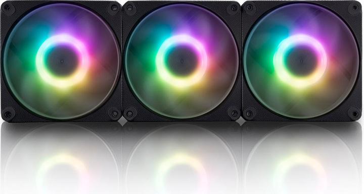 Actual product image In Win InWin AM120S RGB PWM fan 3-pack - 120mm, black (120 mm, 3 x)