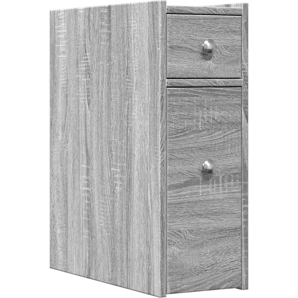 VidaXL, Badezimmerschrank, Badschrank Schmal mit Rollen