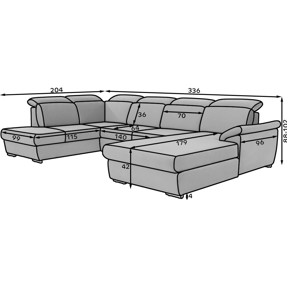 Thumbnail - ELTAP, Sofa, Evanell (Wohnlandschaft, 5-Sitzer, Bettsofa)