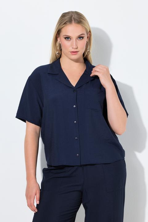 Actual product image Ulla Popken Cropped Button Down Blouse (46, 48)