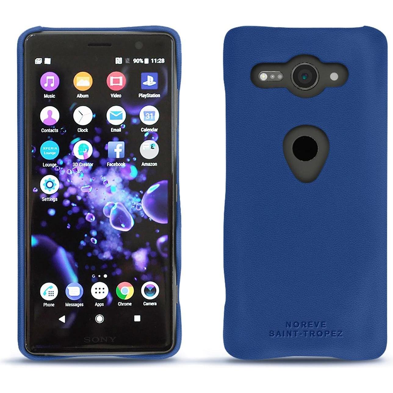 Noreve Lederschutzhülle (Sony Xperia XZ2 Compact), Smartphone Hülle, Blau