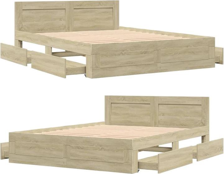 Actual product image VidaXL Bed frame with headboard (160 x 200 cm)