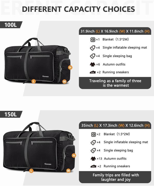 Immagine prodotto Gonex Faltbare Reisetasche (100 l)