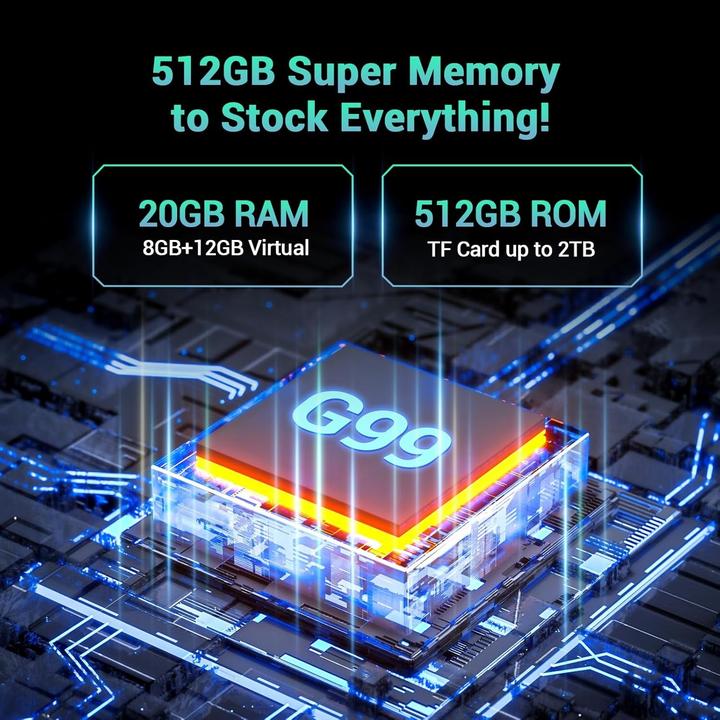 Produktbild Doogee Android 14 Tablet mit 4K-Display, Helio G99, 20 GB RAM, 512 GB Speicher, 10800 mAh Akku (4G, 12.40", 512 GB)