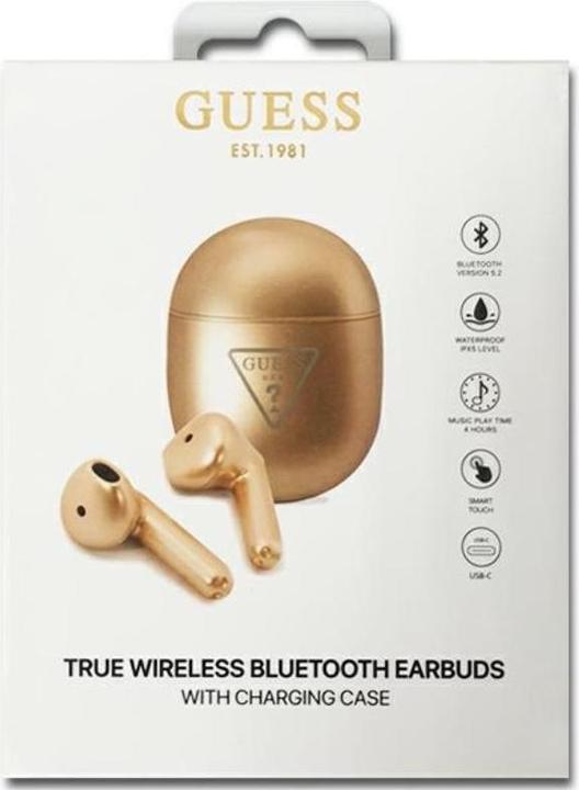 Actual product image Guess słuchawki Bluetooth GUTWST82TRD TWS + stacja dokująca złoty/gold Triangle Logo (3 h, Wireless)