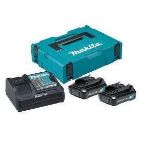 Makita, Batteria + Caricatore, ZESTAW ZASILAJĄCY 12V 2x1.5Ah (BL1016x2+DC10SB) MAKPAC (12 V)
