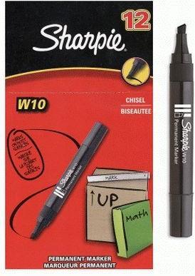 Produktbild Sharpie Permanentmarker W10 Keilspitze 1.5/3.5 12Stk (Schwarz, 5 mm, 12 x)