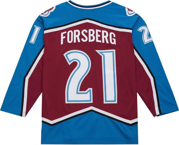 Actual product image Mitchell & Ness M&N Blue Line Peter Forsberg Colorado Avalanche Jersey - S (S)