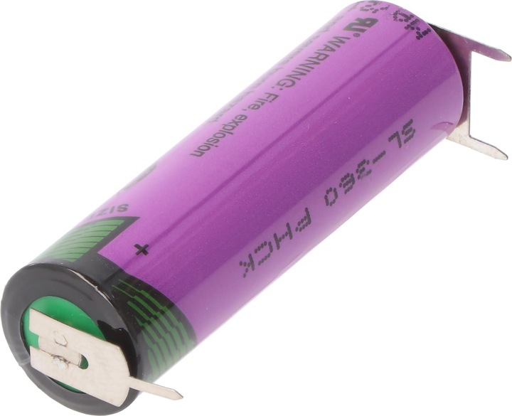 Produktbild Tadiran Lithium Batterie SL-360/PT mit Lötfahnen mit 3er Print Kontakten (1 Stk., AA, 2300 mAh)