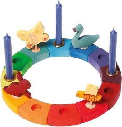 Actual product image Grimm's 01700 Rainbow birthday ring (12 pcs.)