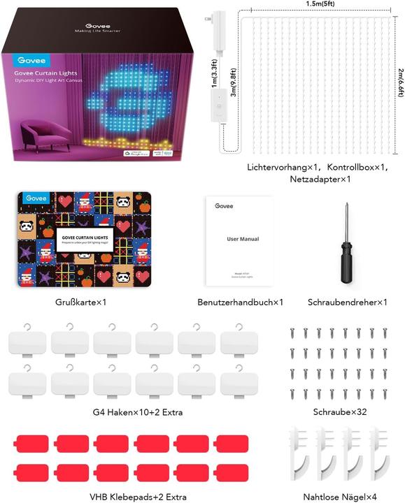 Actual product image Govee Curtain lights (2 m)