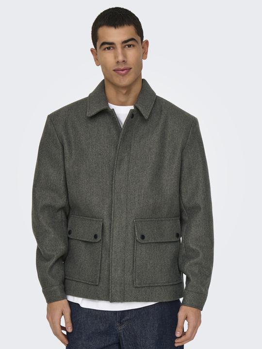 Actual product image Only & Sons Fly-away collar cuffs with button jacket jacket (L)