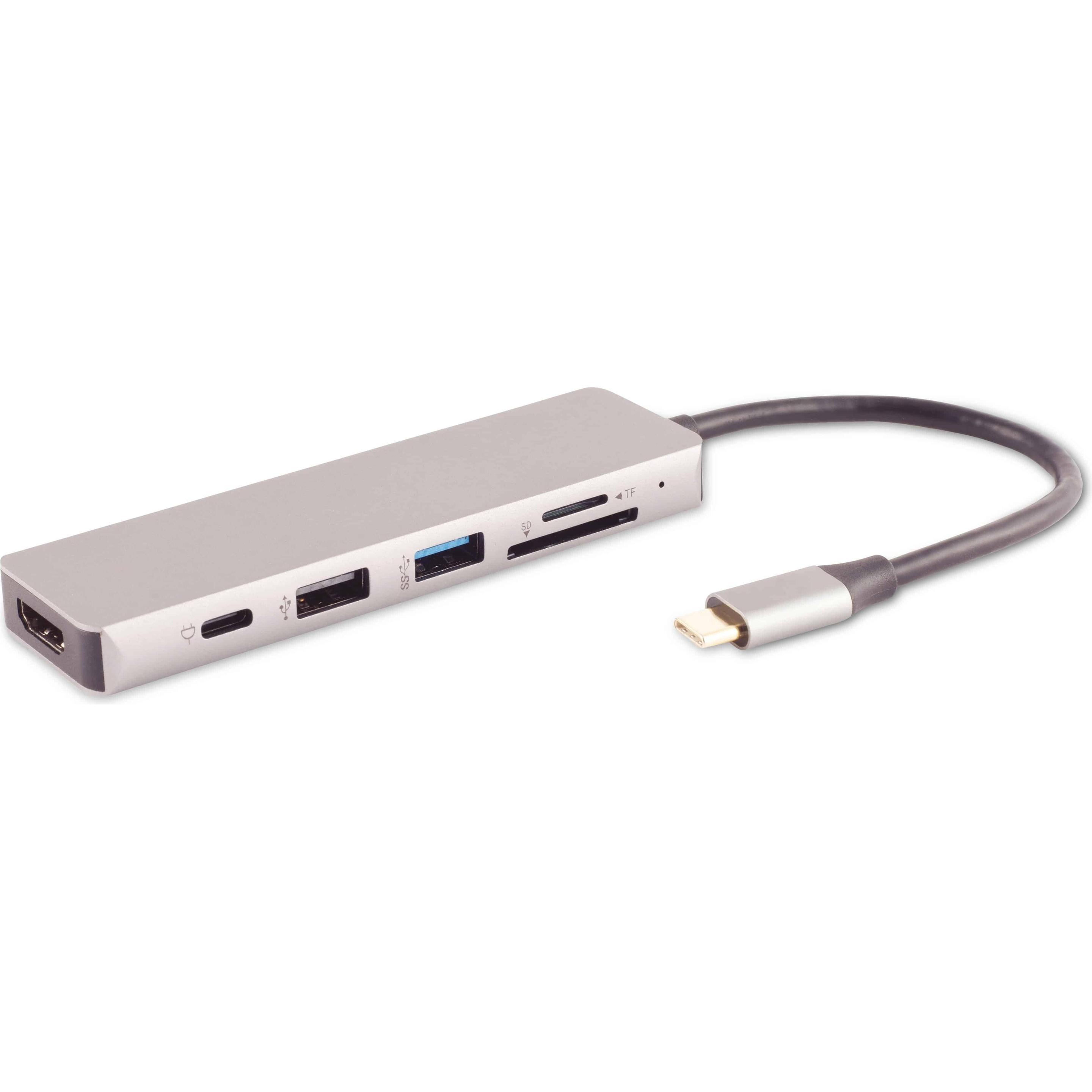 Shiverpeaks S/CONN maximum connectivity USB-DOCK--USB-C multiport Dockingstation, 6in1, HDMI, PD, Hub, SD (USB-C, 6 Port...