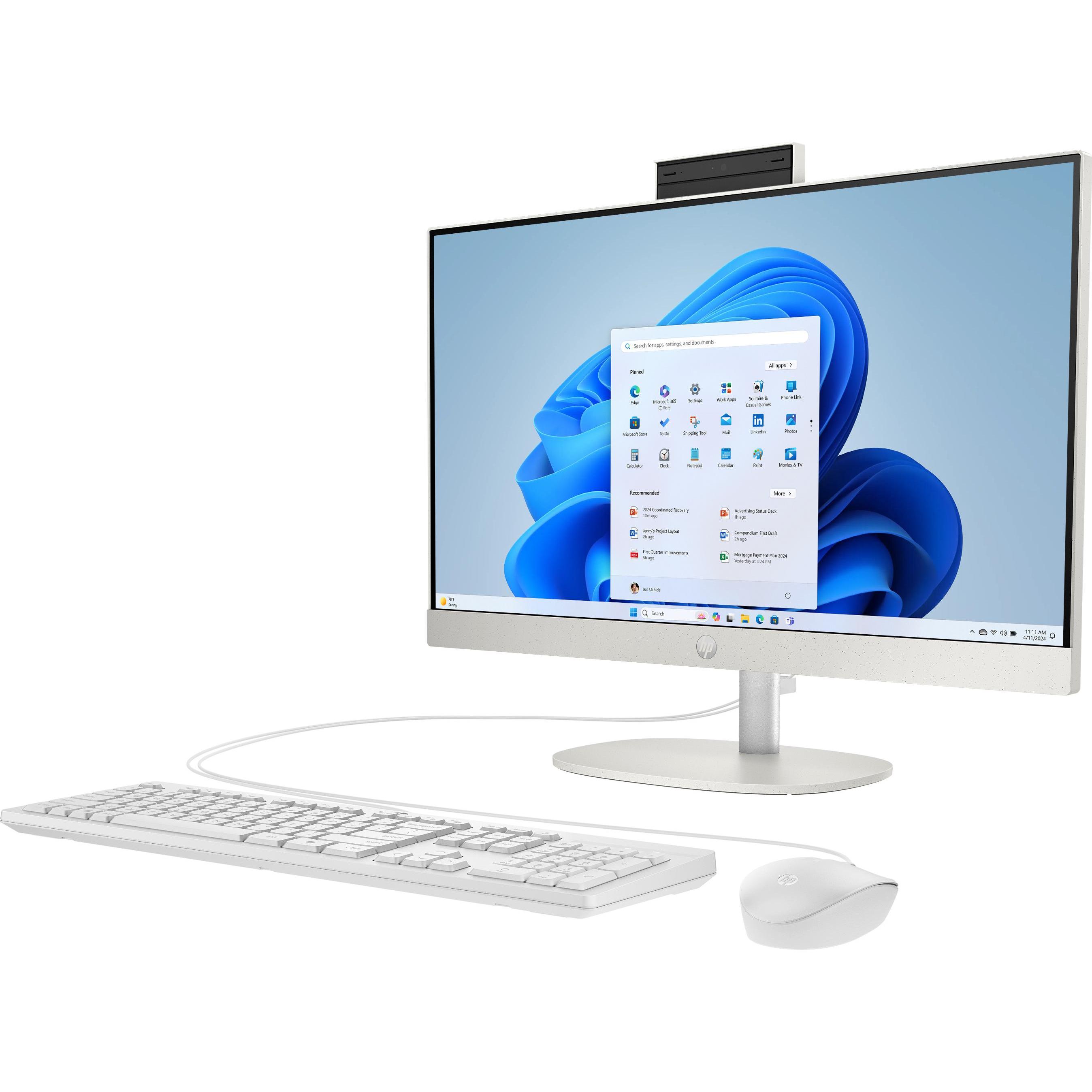 HP AIO 24-cr2075ng 60,96cm 24Zoll Intel Core Ultra 7 255U 16GB 1TB SSD UMA W11H Shell White (P) (100